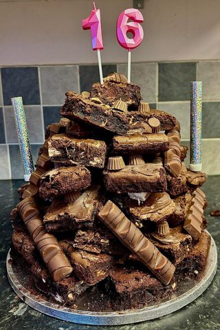 Reese's & Kinder Bueno Brownie Stack